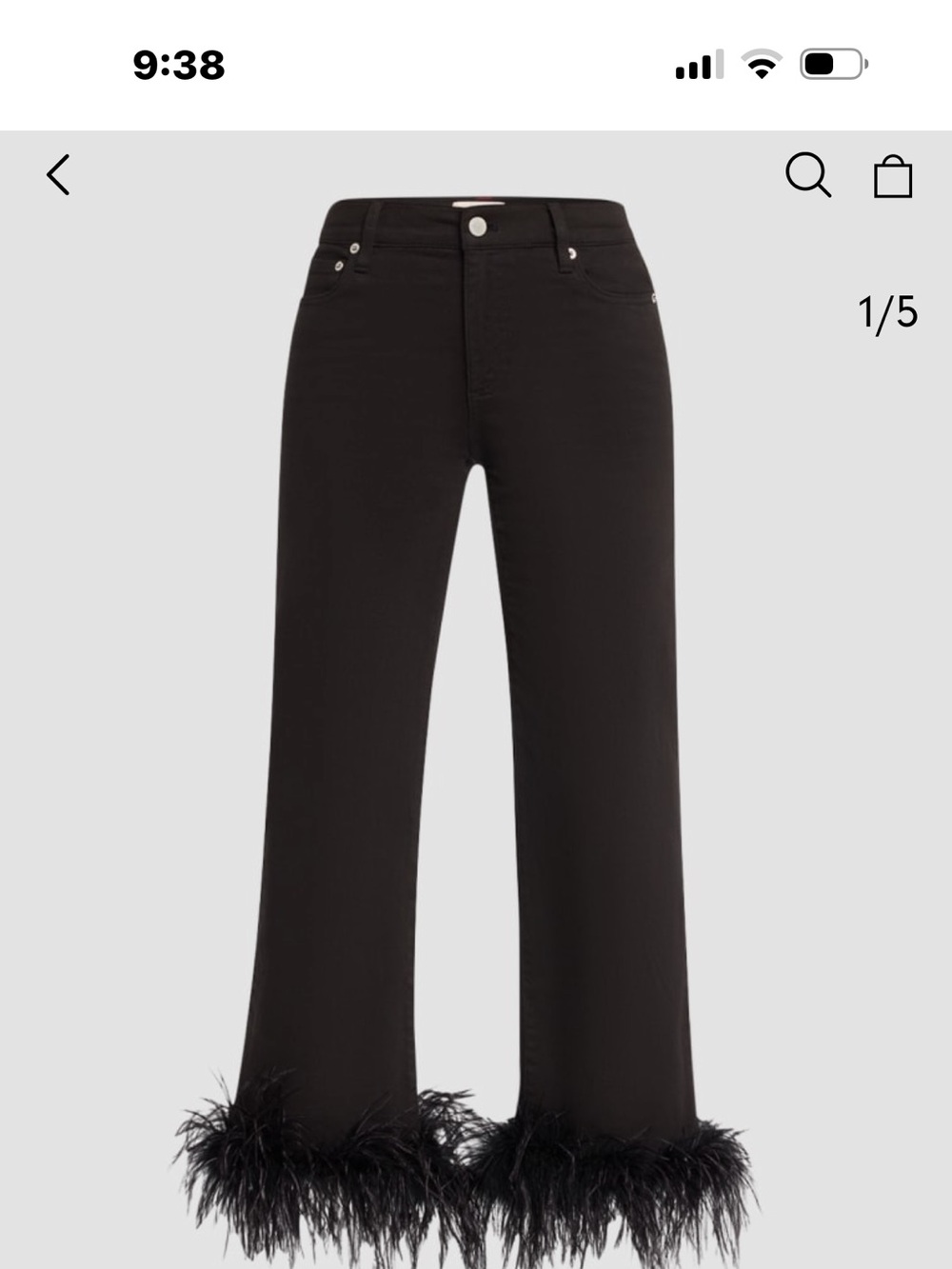 Alice + Olivia Black Flare Jeans with removable Feather Cuffs